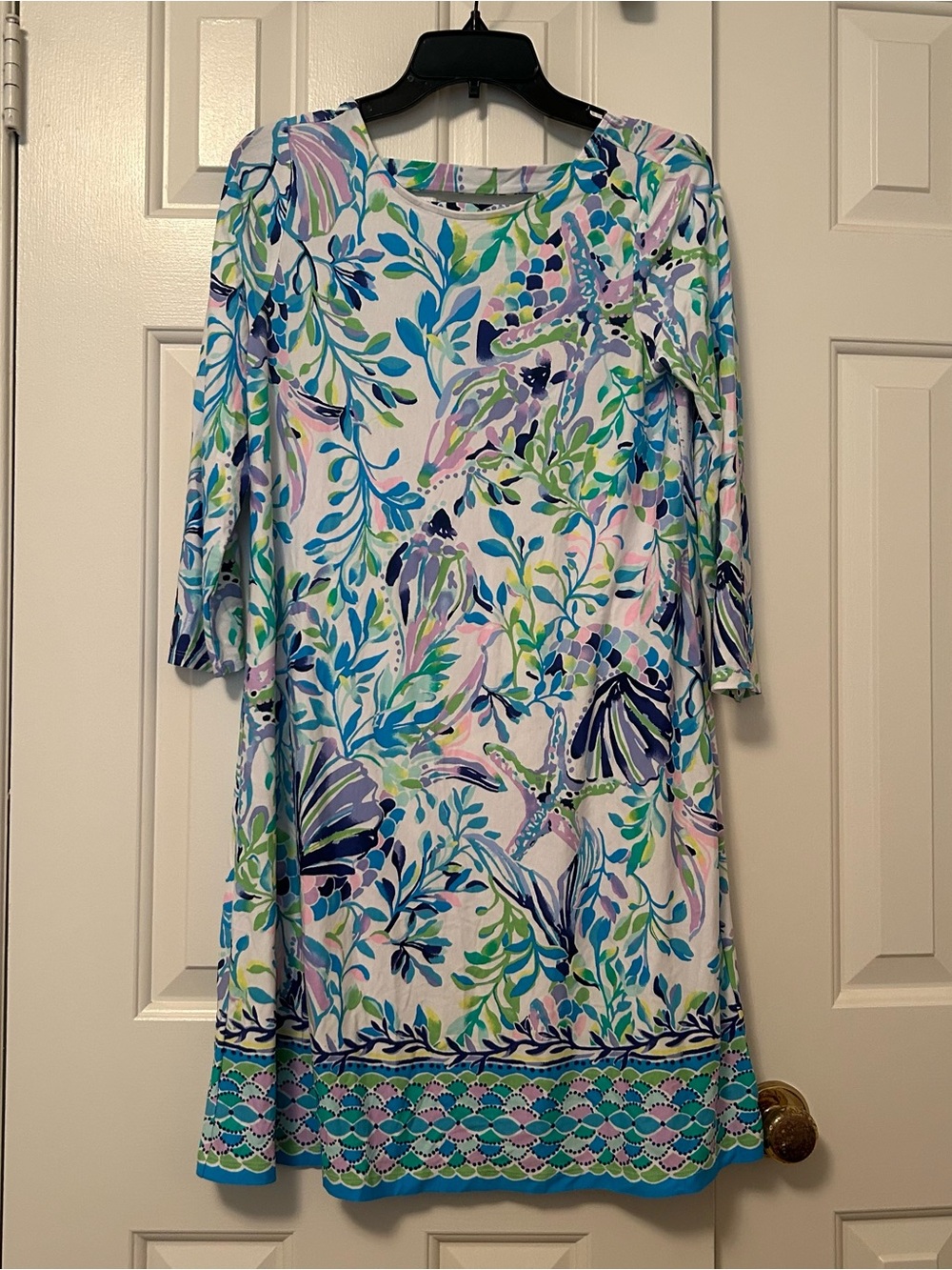 Lilly Pulitzer Ophelia Swing Dress White Shell Beach Floral Ocean Size Small